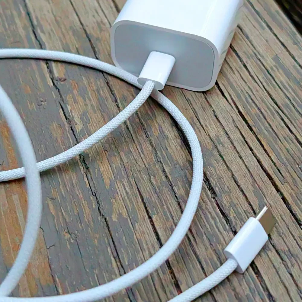 Authentic Apple 20W USB-C Power Adapter Block + Woven USB-C Cable Fast Charger